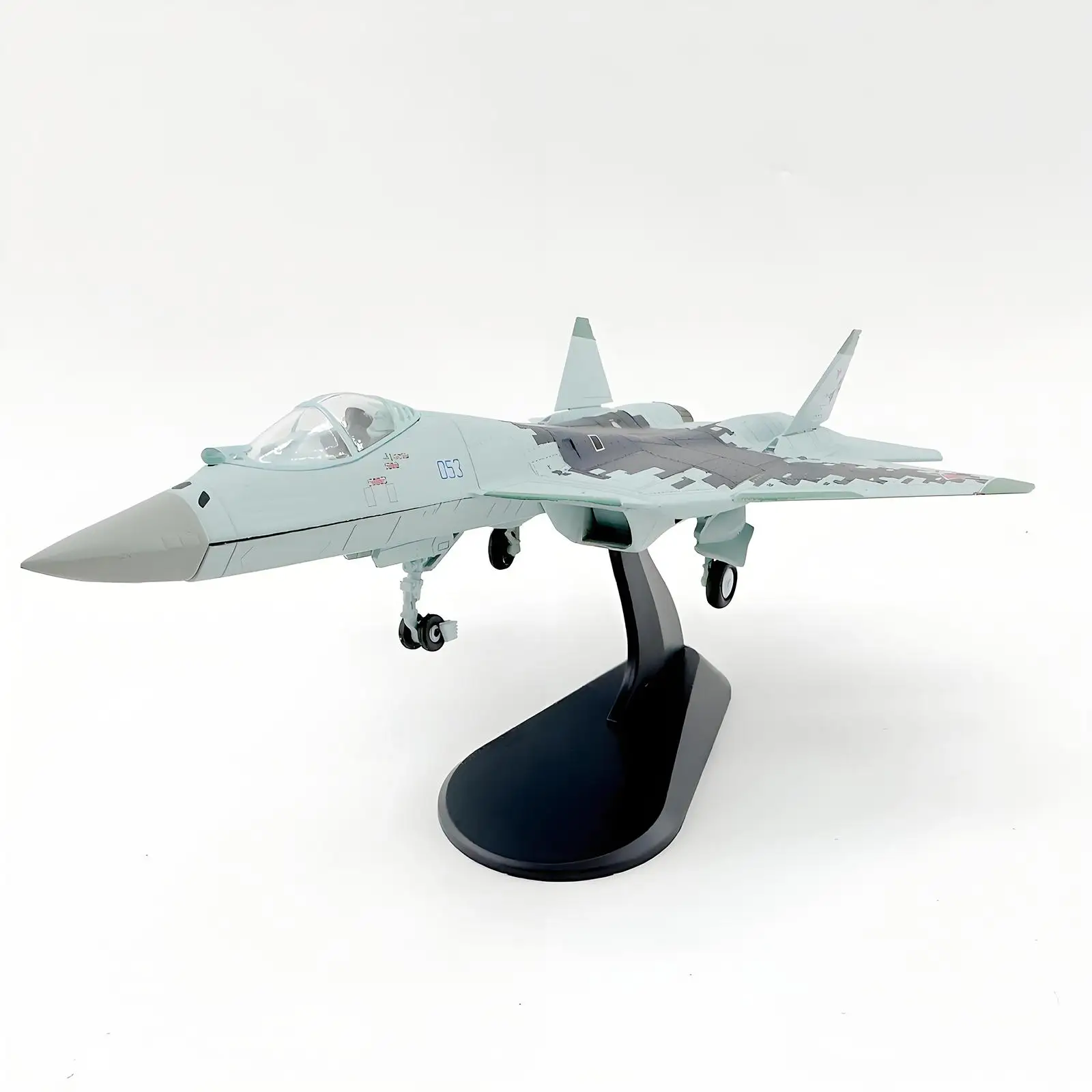 

Модель самолета СУ-57 в масштабе 1:100, учебное пособие, коллекционная игрушка-самолет с подставкой для демонстрации, для офиса, гостиной, витрины