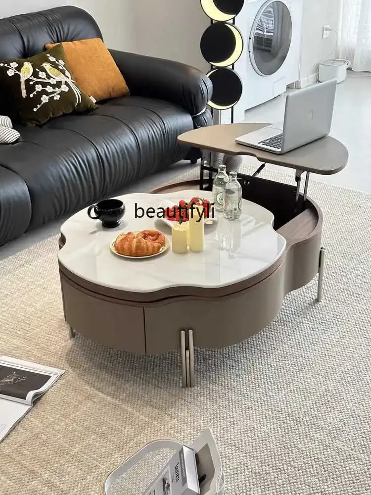 طاولة القهوة غرفة المعيشة 2024 نموذج جديد، رفع طاولة القهوة شقة صغيرة المنزل الإبداعية كبار المصمم #5