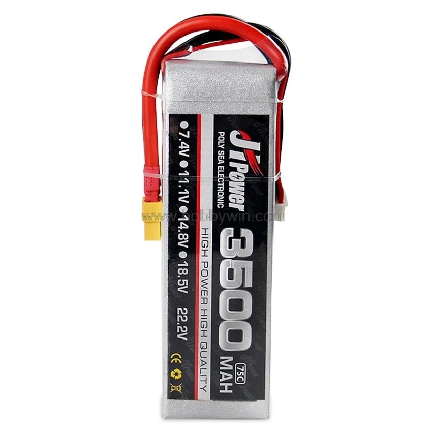 11.1V 3S 3500mAh 75C LiPo Battery T plug XT-60 discharge Lipolymer power pack