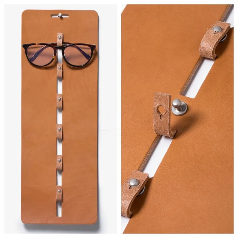 

6 Layer Frosted PU Leather Eyeglass Storage Hanging Bag Sun Glasses Sunglasses Wall Mounted Eyewear Organizer