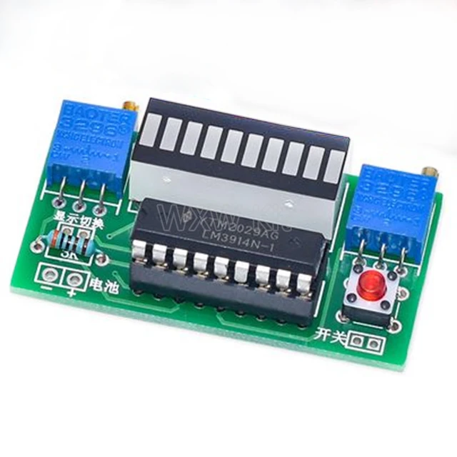 LM3914 10-segmentowy moduł wskaźnika pojemności akumulatora litowego 3,7 V 12 V Tester poziomu mocy Wyświetlacz LED Elektroniczne zestawy do majsterkowania