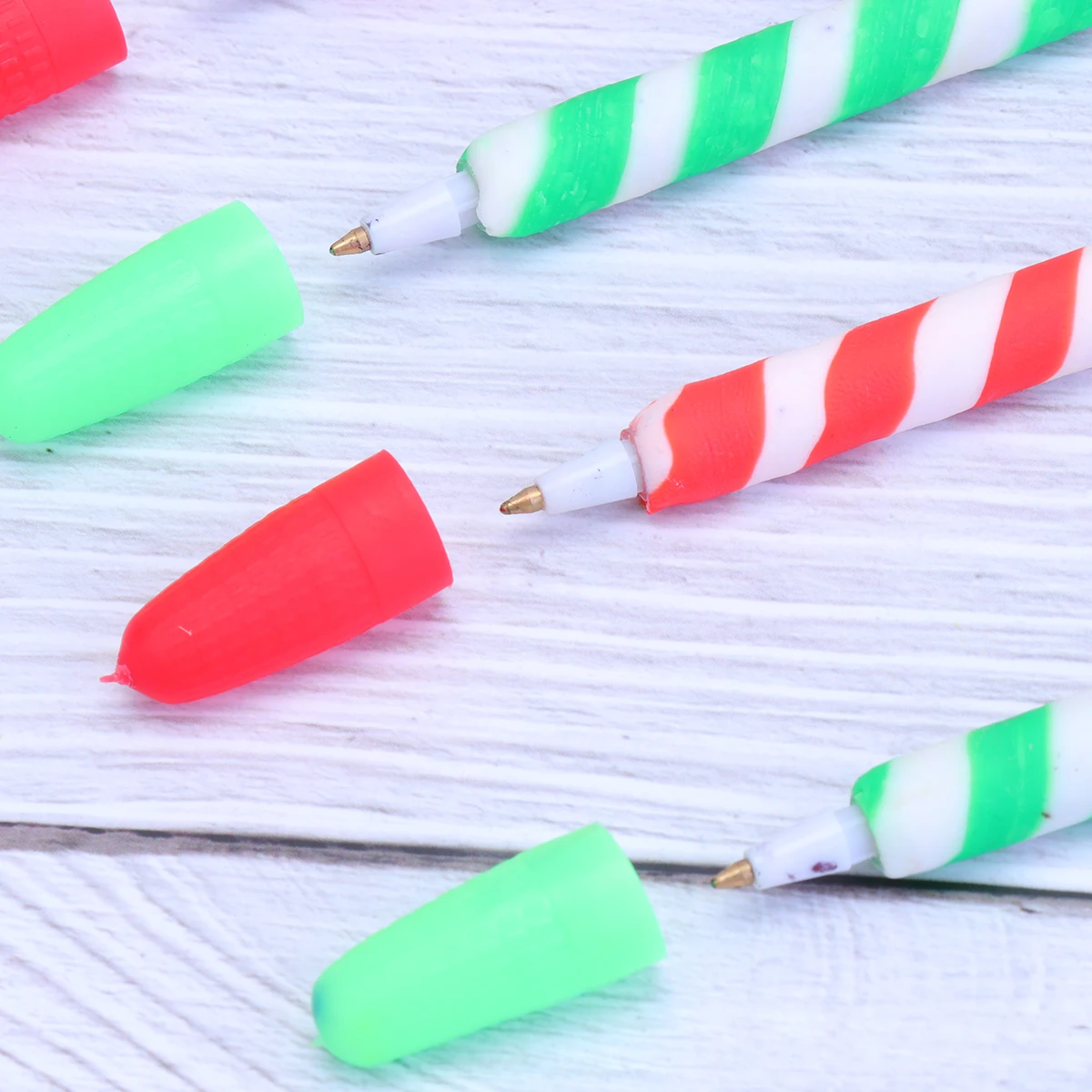 

6 Pcs Crutch Pen Christmas Presents Gifts Polymer Clay Gel Writing Students Prize Stationery