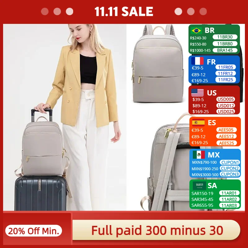 

Business Backpack for Women 14 Inch Laptop Backpacks Large Simple Bagpack Female Travel Bag Waterproof Notebook Backbag 2024 New