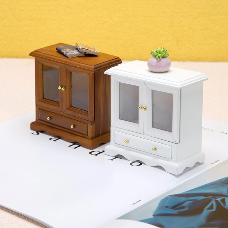 1PC Multi Style Miniature Closet TV Book Cake Bedside Table Cabinet Shelf Legs Cupboard Model Dollhouse Furniture Decor DIY Toys