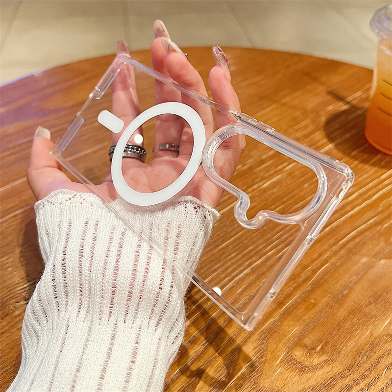 Clear Acrylic For Magsafe Magnetic Wireless Charge Case For Samsung Z Flip Z Fold 7 6 5 4 3 ZFlip7 Flip6 Shockproof Bumper Cover - view 2