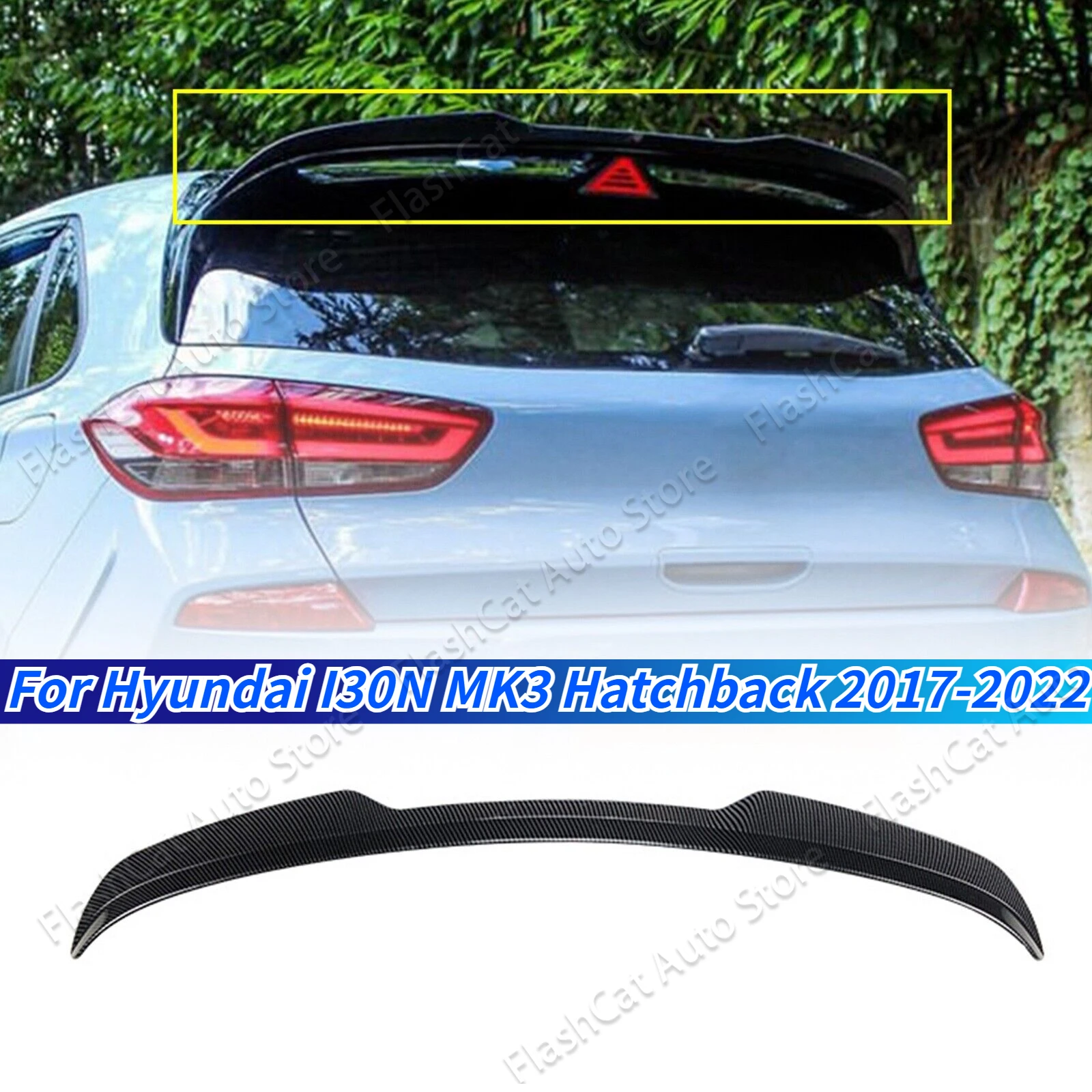 

I30N MK3 Car Rear Spoiler Trunk Roof Lip Tail Wing ABS Spoiler Tuning Body Kit Trim For Hyundai I30N MK3 Hatchback 2017-2022