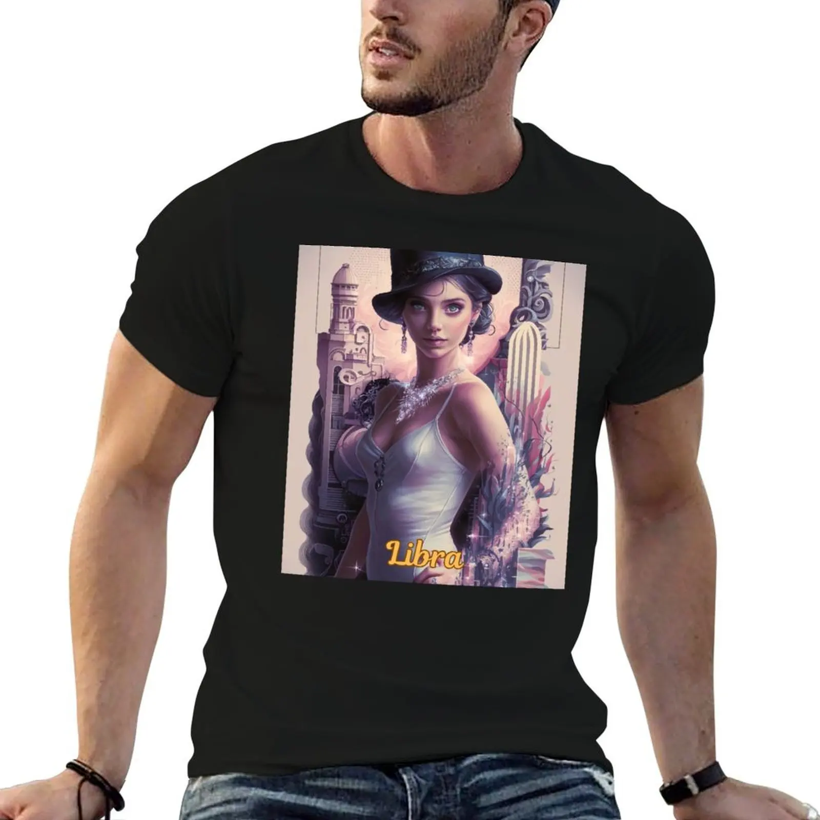 Libra Zodiac, whimsical lady, libra girl sexy T-Shirt t shirt man luxury t shirts for man slim fit T-Shirt