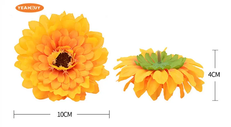 10 cm 12 Farben Künstliche Seidenblüten Chrysantheme Simulation für DIY Hochzeitsstrauß Wand Garten Blumen Zubehör – Detail 2
