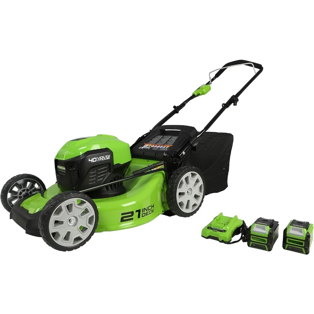 

40V 21" Cordless Brushless Push Mower, 4.0Ah + 2.0Ah USB Batteries and Charger Included, Lawn Mower