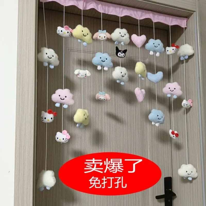 

Hello Kitty Kuromi Anime Kawaii Sanrio Ins Cloud Curtain Decoration Cute Cartoon My Melody Home Door Hanging Gifts for Girls