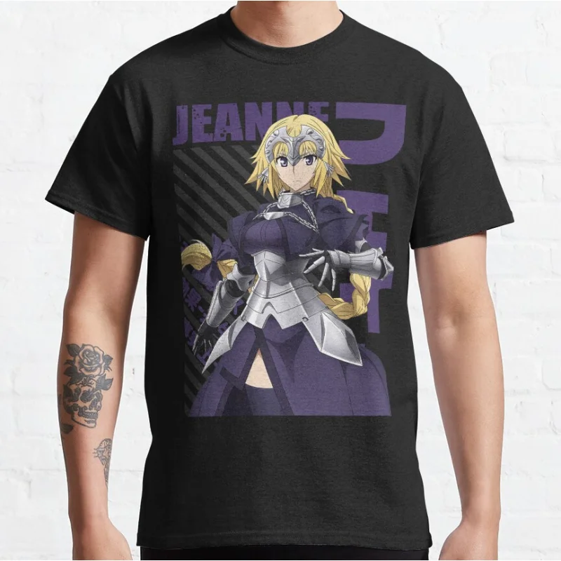 Fate - Jeanne d'arc Cute Anime kawaii video game Short-sleeve crewneck T-shirt large size Adult Tops S-6xl