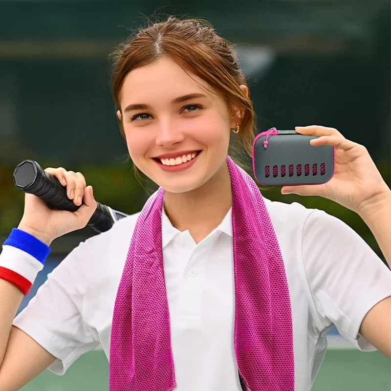 قطعة واحدة من من منشفة رياضية سريعة الجفاف وحساسة للبرد مع صندوق تخزين - خفيفة الوزن ومحمولة وقابلة للغسل في الغسالة، مناسبة للتخييم #1