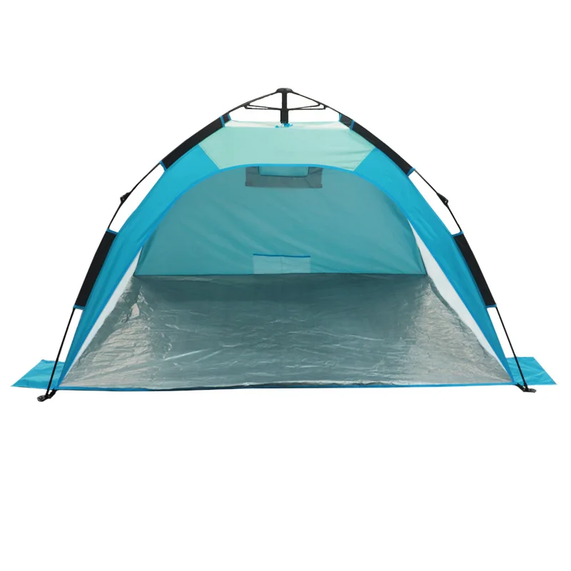 

Beach camping hydraulic beach tent silver coated super sunscreen automatic rack portable tent