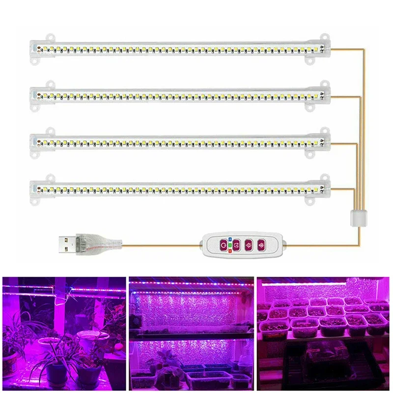 Full Spectrum Hydroponics Growing Lamps, LED Timing, USB Lights for Succulent Flowers, Seedling Plant Supplies