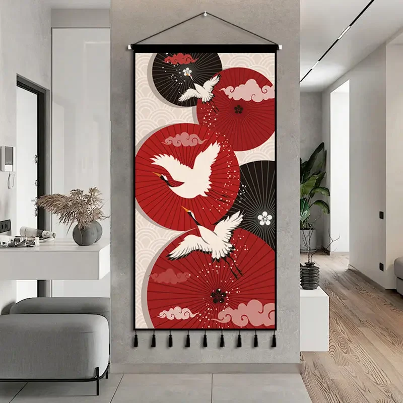 Japanese Style Ukiyo-e Fabric Art Hanging Painting Wall Decoration Restaurant Entrance Tapestry Painting Home Decor