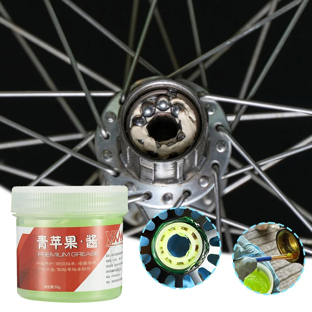 Green Applesause Bearing Grease Motor Bearing Lubricating Grease MTB Road Bike Pedal Bowl Set Hub Grease for Mountain Road Bikes