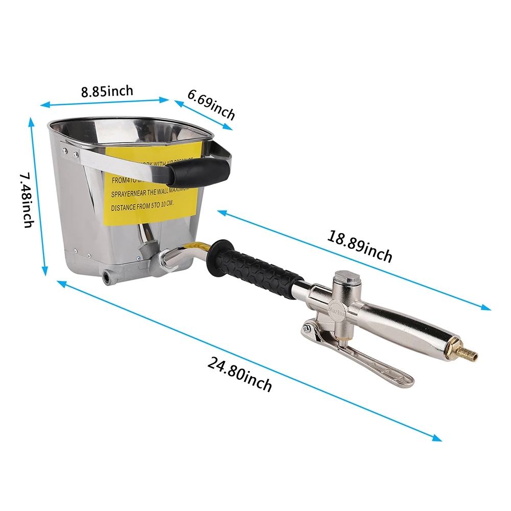 VALIANTOIN Pneumatic Spray Gun High Pressure Airbrush Sandblasting Shovel Hopper Cement Spray Gun Air Stucco Sprayer