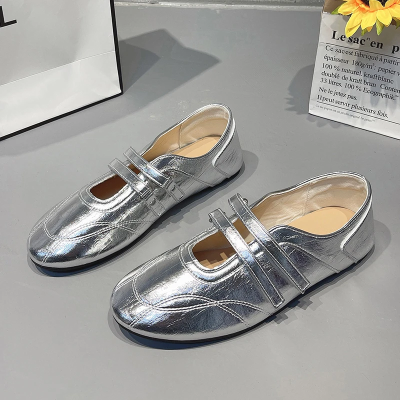 

Retro Sport Mary Jane Shoes Women's 2026 New Style Spring Summer Versatile Soft Bottom Casual Leather Ballet Flat Shoes