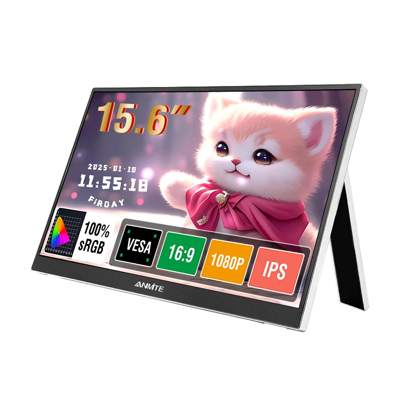 Anmite 15.6 インチタッチポータブルモニター 1080P HDR IPS ゲーム