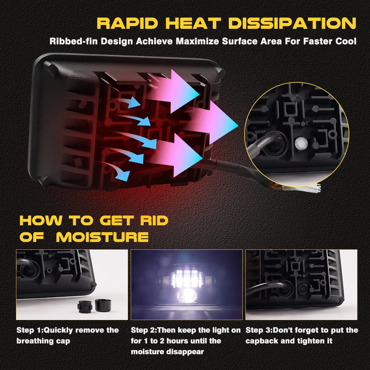 4x6 أضواء LED شعاع عالي منخفض مختوم مع إشارة الانعطاف DRL مستطيلة LED ضوء 4 قطعة للشاحنات Kenworth Freightliner مع H4651