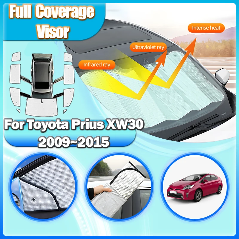 

Car Window Sunshades For Toyota Prius XW30 30 2009 2010 2011~2015 Sunscreen Sun Protection Windshield Anti-UV Visors Accesories