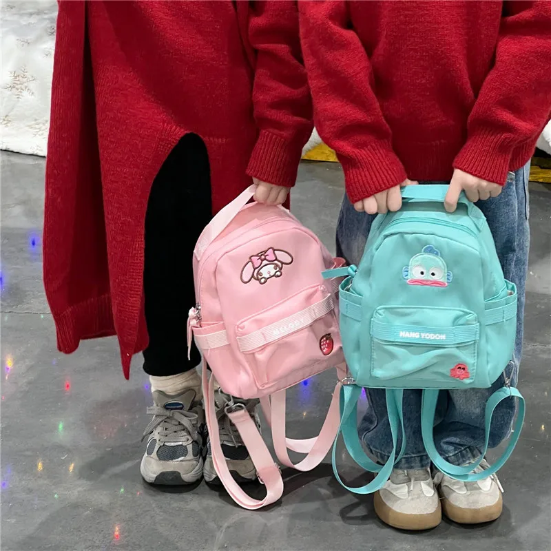 Mochila Sanrio Melody Cartoon para meninos e meninas, leve e grande capacidade, bolsa infantil simples estilo coreano, nova