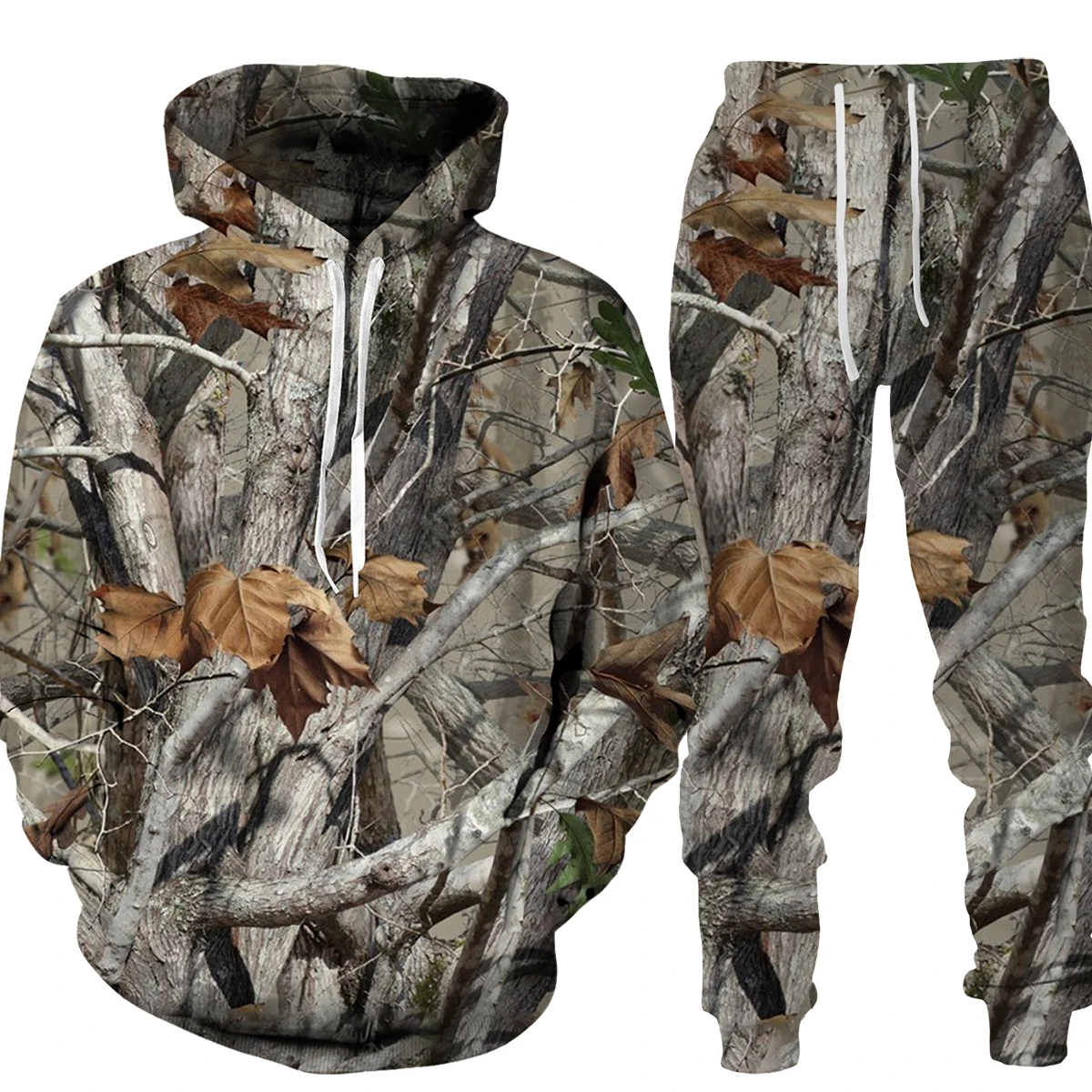 

Mens Hoodie Pant Set Camouflage Hunting Animal 3d Print Men Women Fashion Hoodie+Pant 2 Piece Sets Outdoor Sports Tracksuit Set