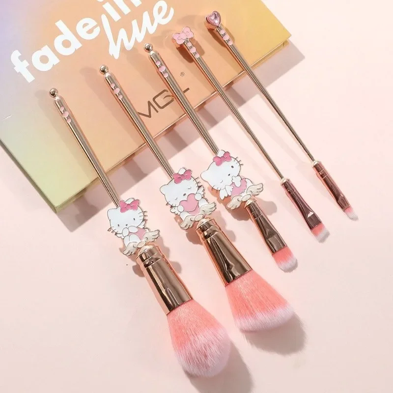 Kawaii Hello Kitty High-Looking Girl Animation Cartoon Eyeshadow Blush Brush Loose Powder Brush Set Beginner Makeup Tools