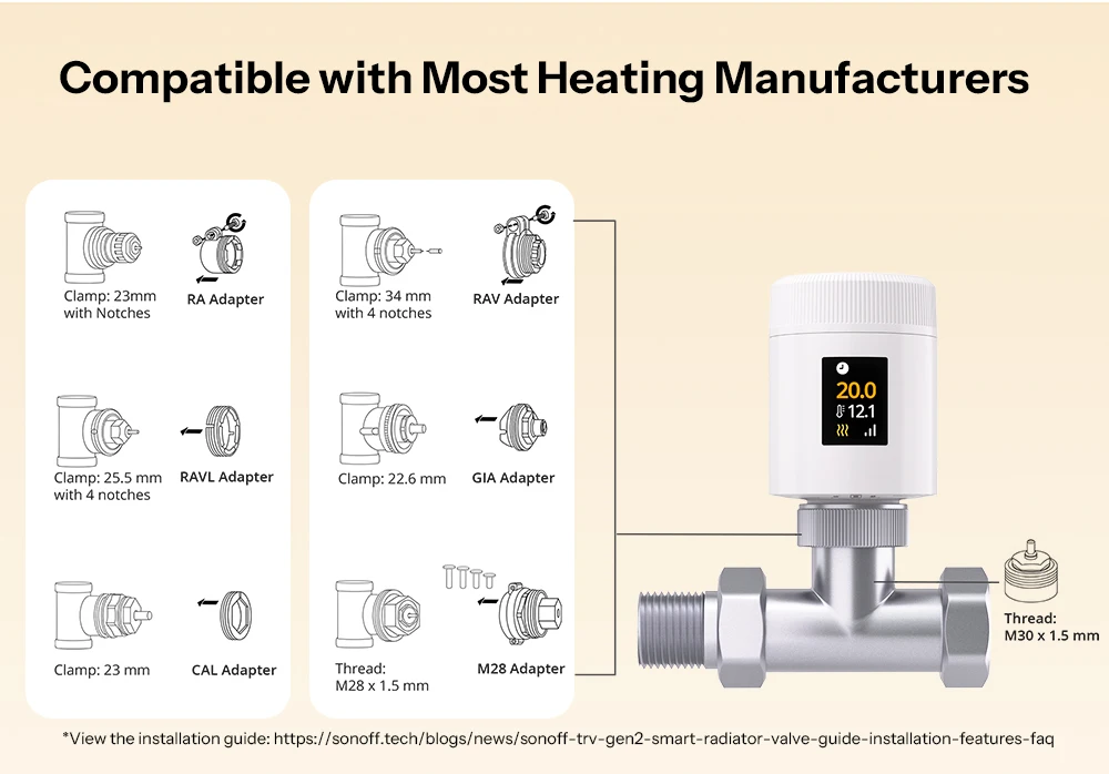 SONOFF TRV-ZBT Gen2 Zigbee Thermostatisches Heizkörperventil, Kompakter, Echtzeit-Temperatur, Präzise Temperaturregelung, Intelligente Zeitplanung – Detail 15