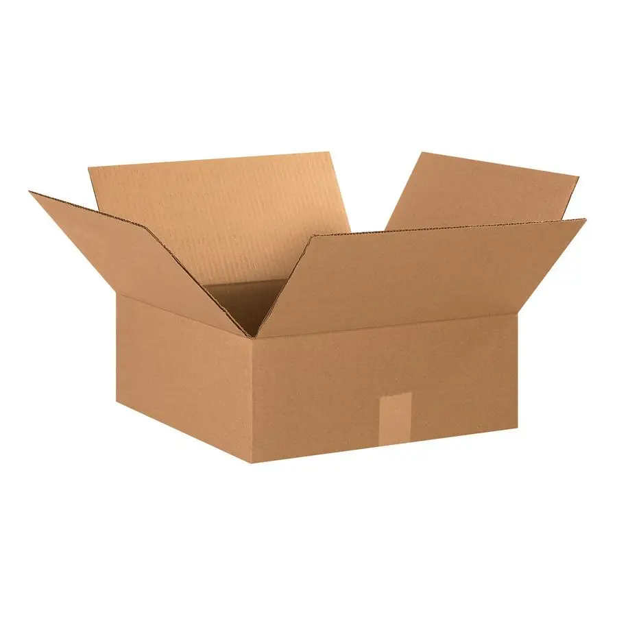 

15156 Flat Corrugated Cardboard Box 15 L x 15 W x 6 H, Kraft, For Shipping, Packing and Moving Pack of 25