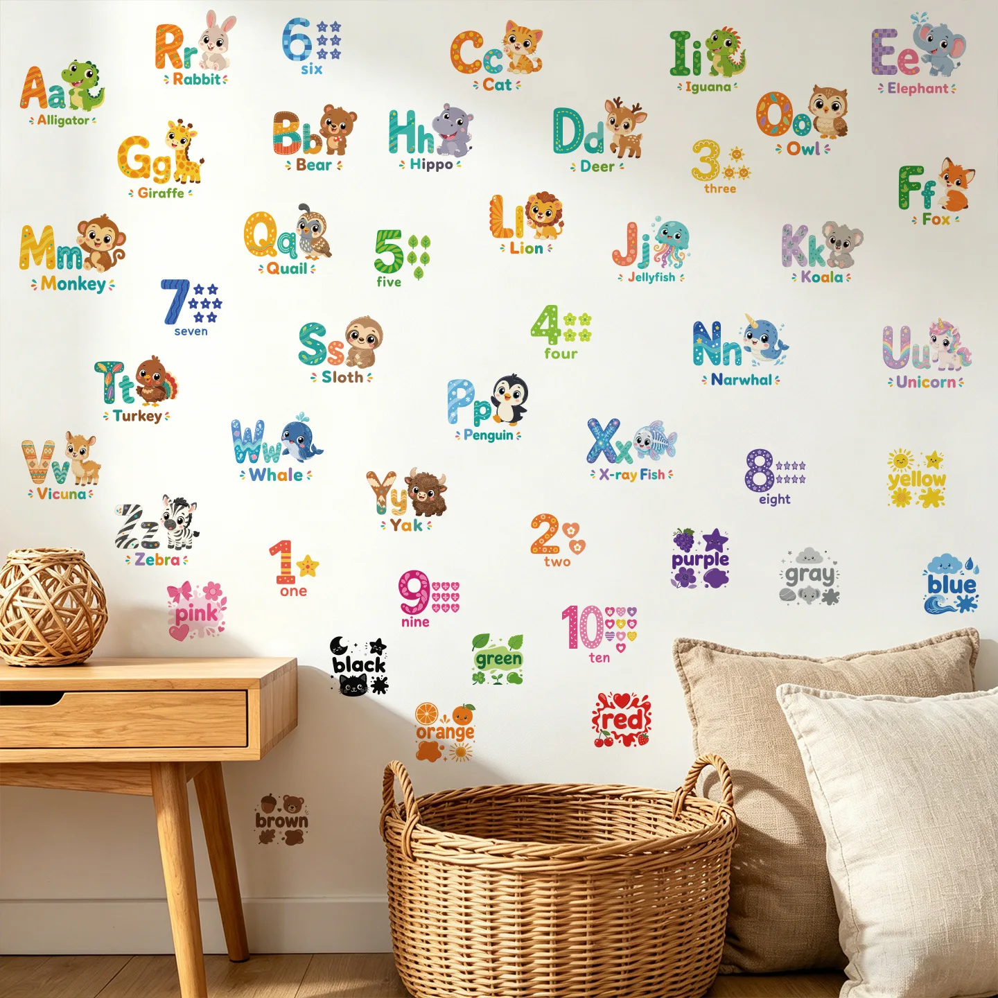 Animals  Alphabet Words Wall S - đánh giá và giá Baby Nursery Wallpaper