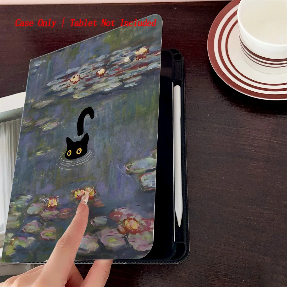 8 Fresh Style Printed iPad Case, 360° Rotating Stand & Pen Slot,Book Style, Auto Sleep/Wake, Compatible with Various Apple iPads