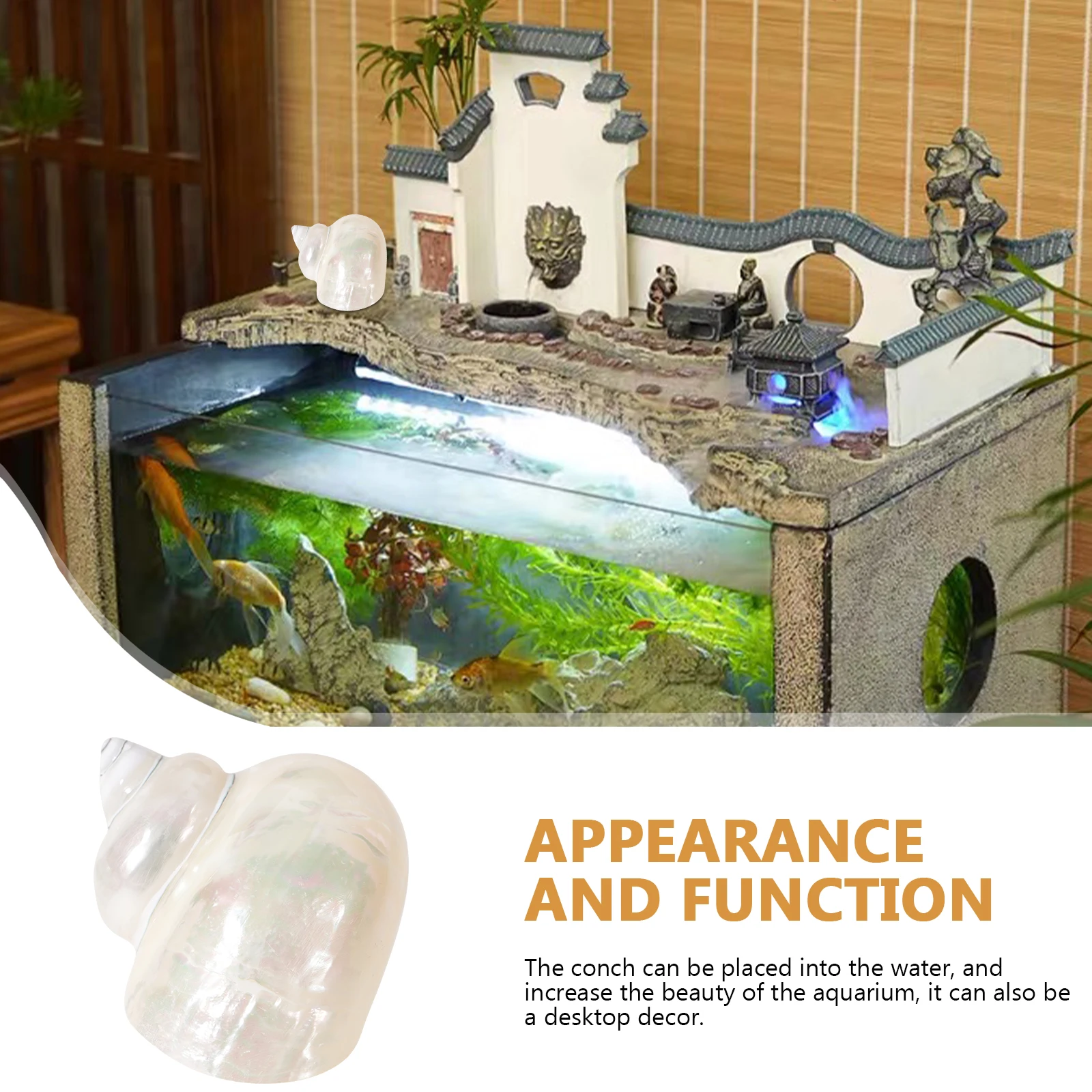 

1pcs Night Glow Seashell Hand Painted Crab Shell Durable Fish Tank Decor Desktop Ornament Beige Conch Accessories DIY
