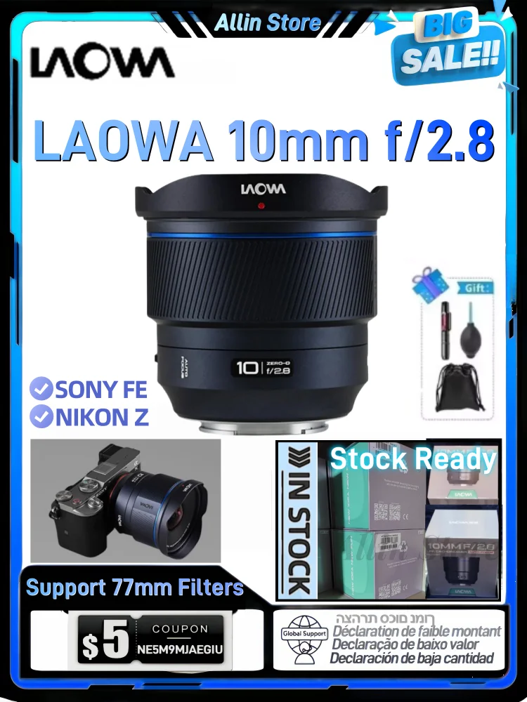 Venus Optics Laowa 10mm f/2.8 AF FF II Lens Full Frame MF/AF Lens For Sony zve10 a6000 For nikon ZFC Z5 Z6 Mount Camera