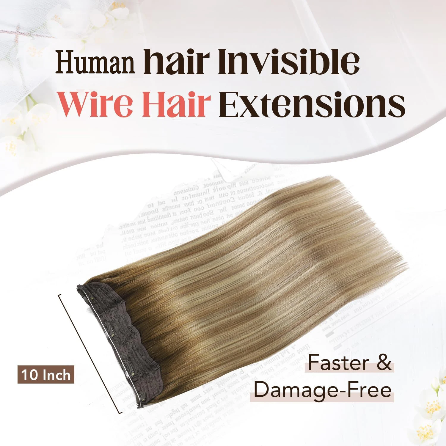 Extensões de Cabelo Halo 100% Cabelo Humano Natural com Fio Invisível 14-22 polegadas Extensões de Cabelo Natural