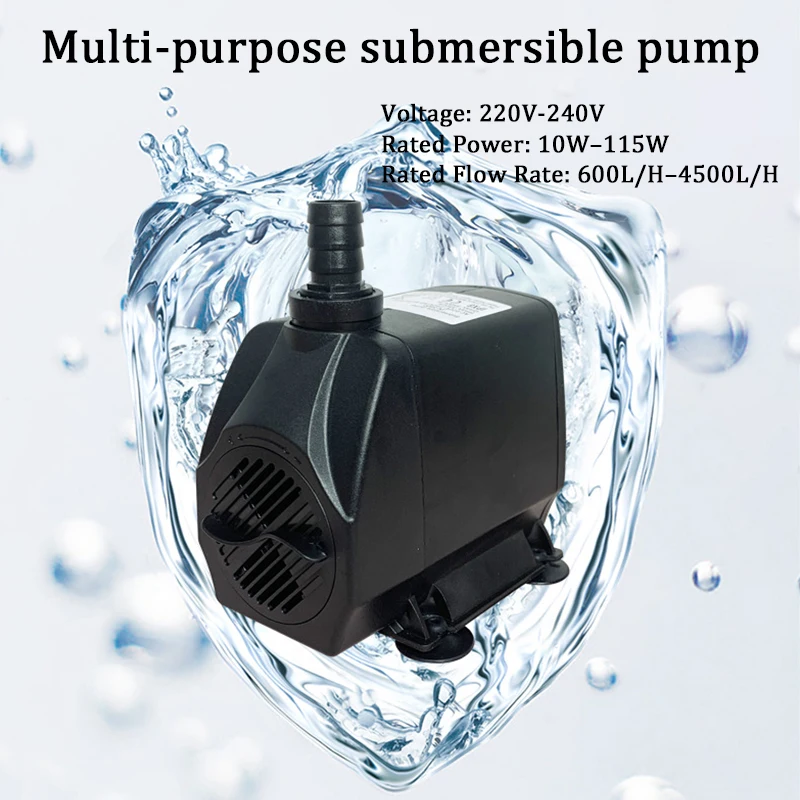 AC220V 10/16/25/35/45/60/85/115W EU Submersible Water Pump Aquarium Circulating Pump Filter Bottom Suction Fish Tank Water Pump