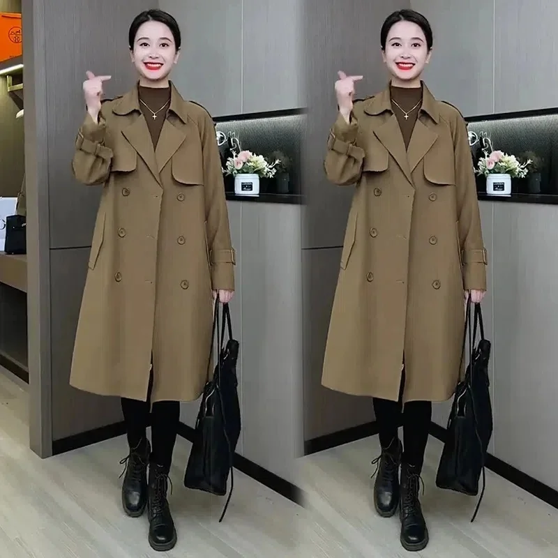 

Fashionable Loose Medium to Long Windbreaker for Women in Spring Autumn 2025 New Style Slimming Casual Windbreaker Jacket Trend