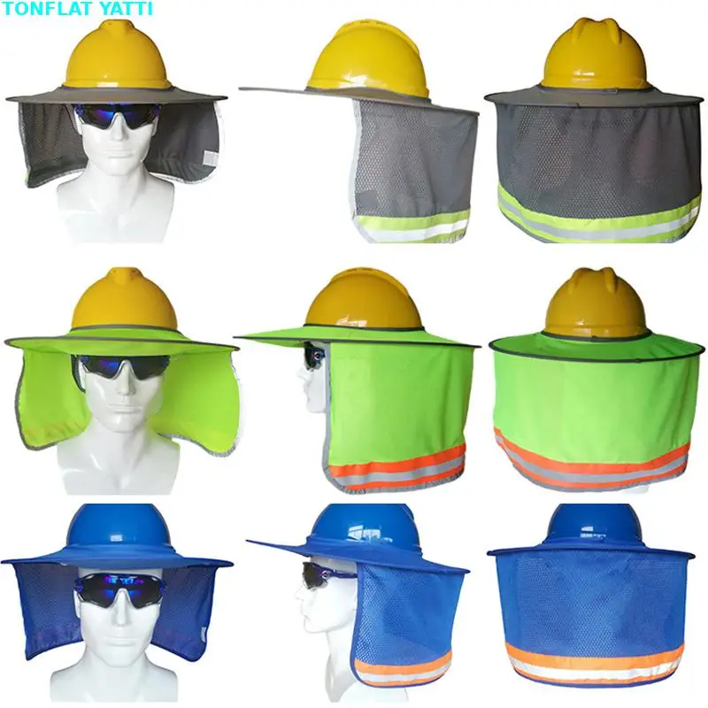 

New 2025 Reflective Safety Summer Sunshade Protective Helmets Sunshade Outdoor Construction Neck Shield Protective Helmets