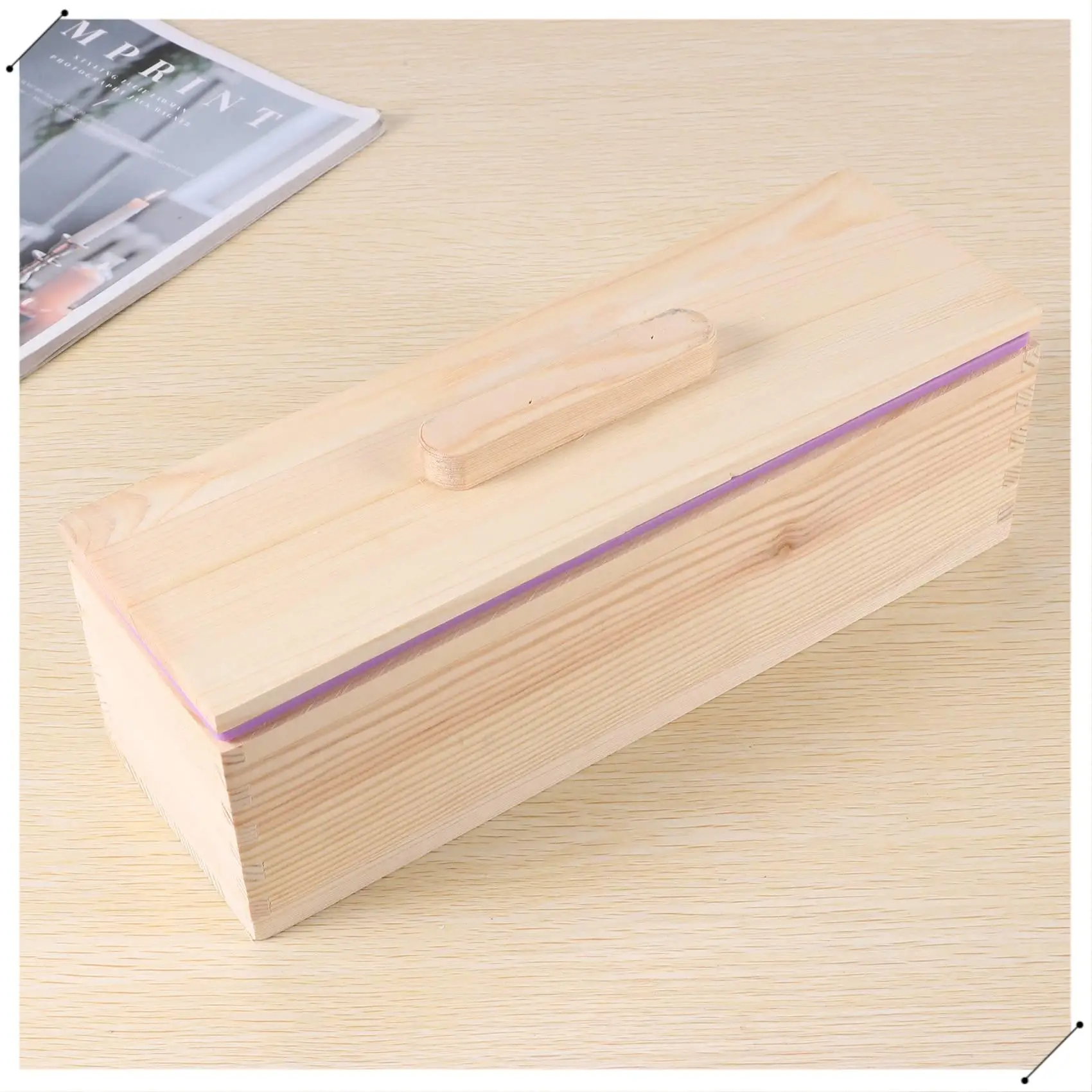 Rectangular Wooden Soap Mold With Silicone Liner Cover Loaf Soap Mold Tool Diy Soap Candle Mold 1200G Mold Making Tool
