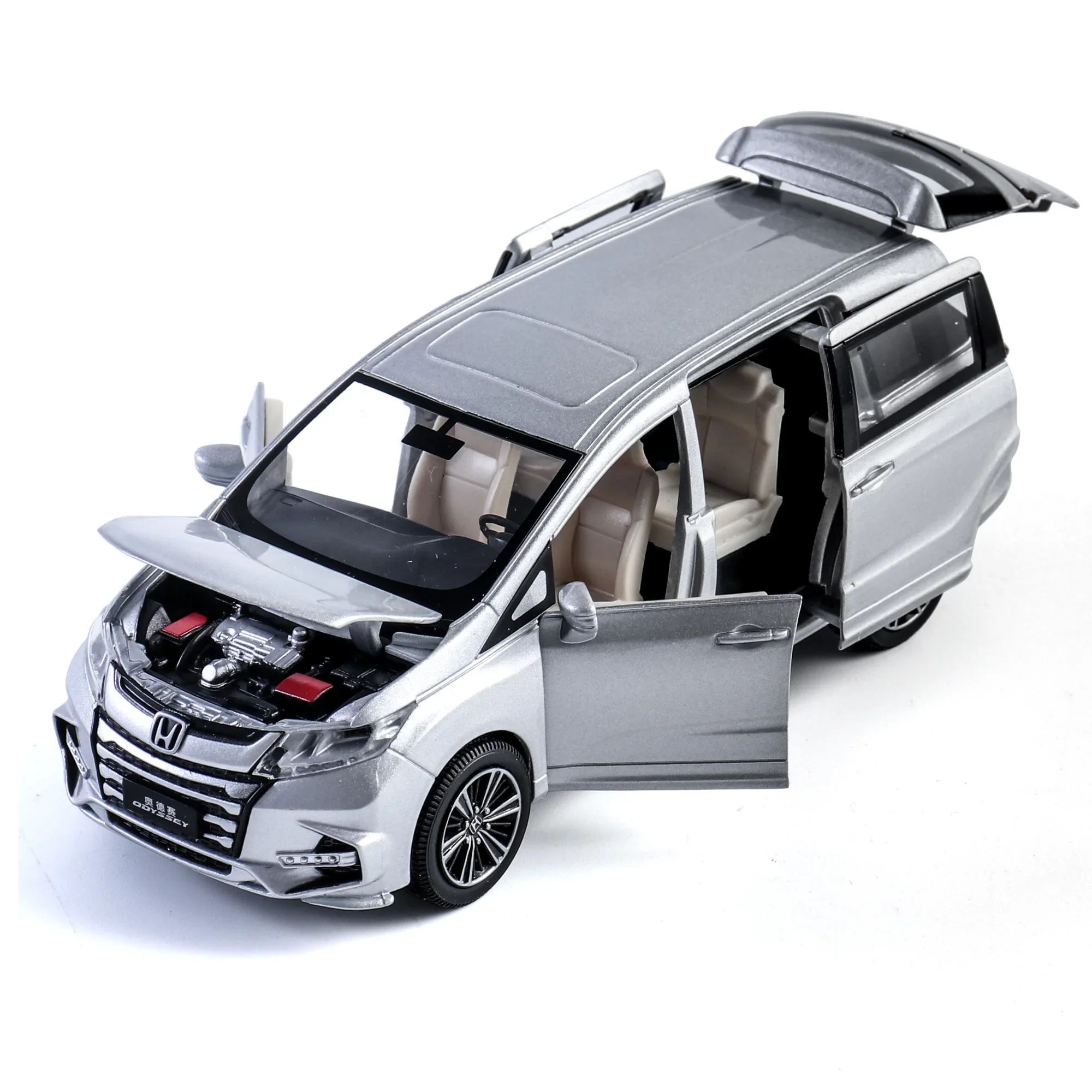 1:32 Honda Odyssey high simulation 2019 children\'s toy alloy nanny car with sound and light door model for children gifts A105