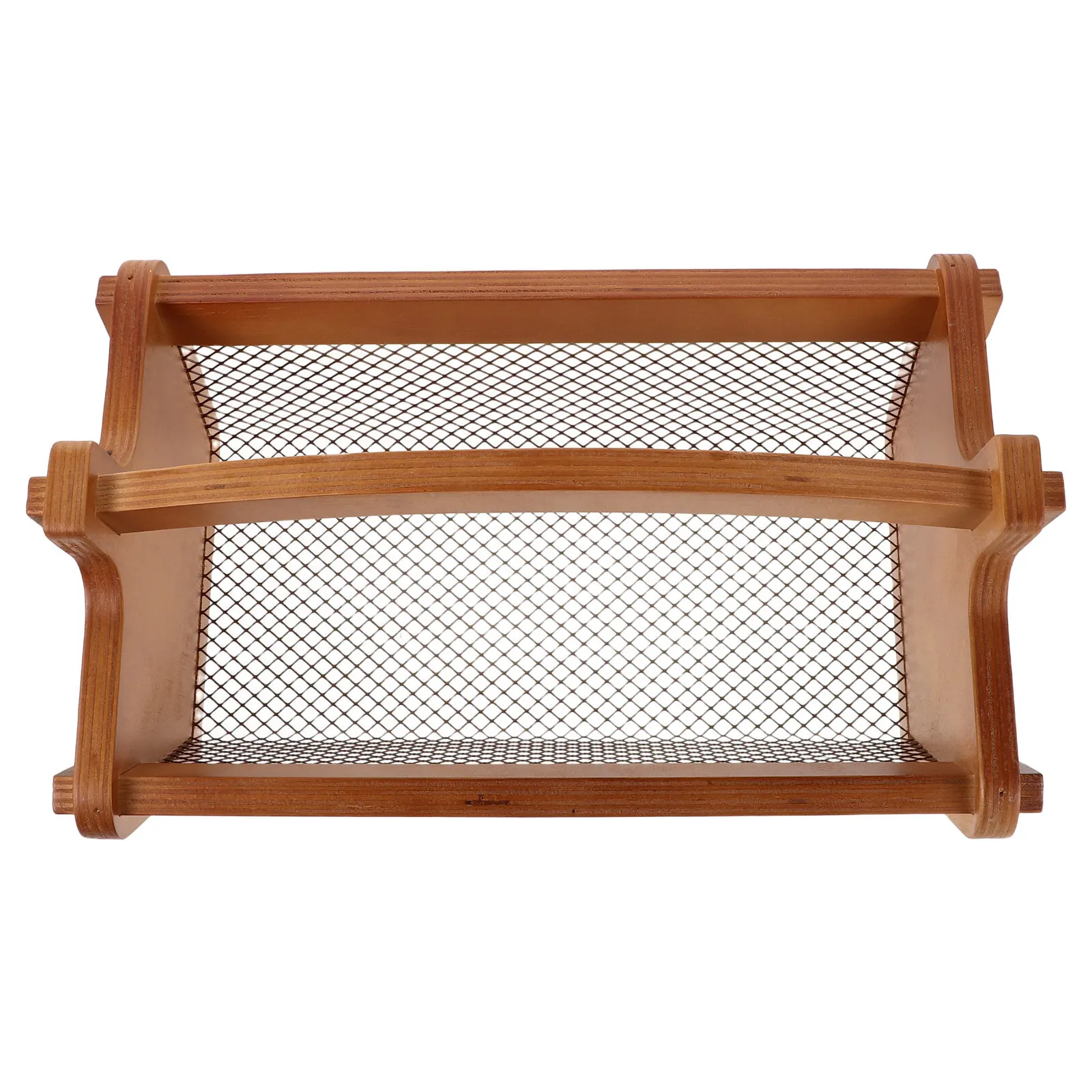 

Kitchen Fruit Basket Solid Wood Mesh Storage with Handle Multipurpose Vegetable Organizer Countertop Storage Basket Fresh