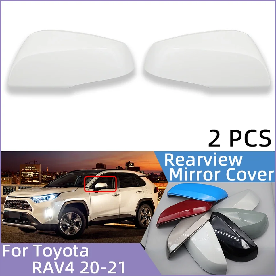 

2Pcs For Toyota Rav4 2020 2021 Car Rearview Mirror Cover Cap Outer Side Housing Shell Lid Bronze Milan Khaki White Black Grey