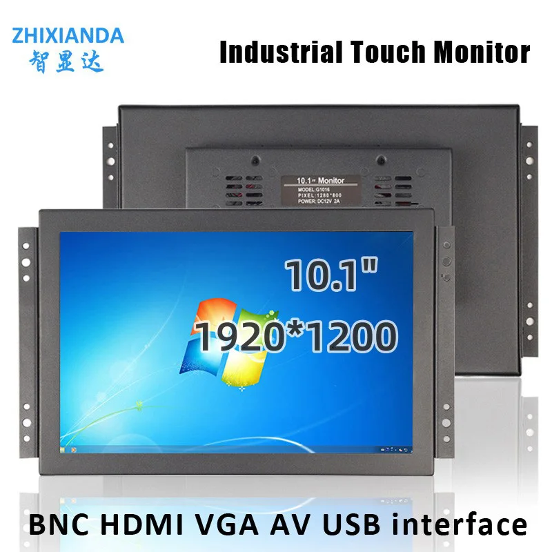 

Open Frame Industrial Touch Screen Monitor 10.1 Inch 1920*1200 IPS 16:10 Ratio LCD Display With BNC VGA HDMI AV USB Interface