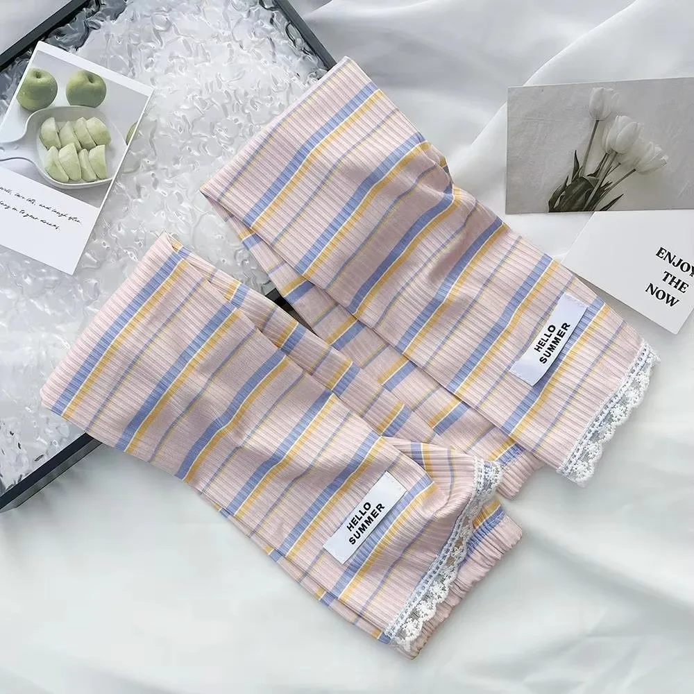 Fashion Ice Silk UV Protection Sleeves Loose Striped Anti-UV Arm Covers Cool Ice Sleeves Summer Outdoor