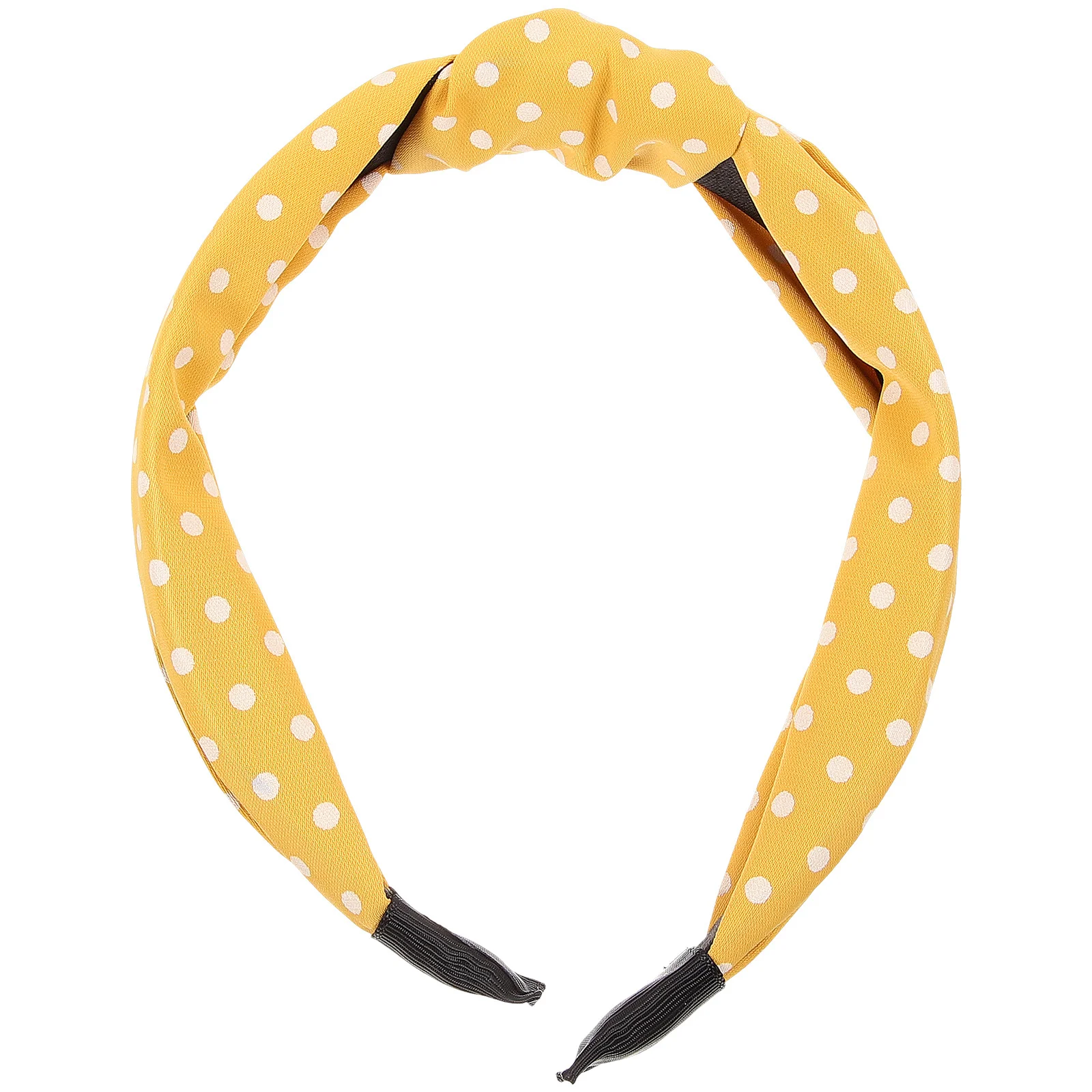 

Dot Wide Brim Headbands Fabric Non Slip Hair Bands For Women Lightweight Yellow Random Style Birthday Halloween