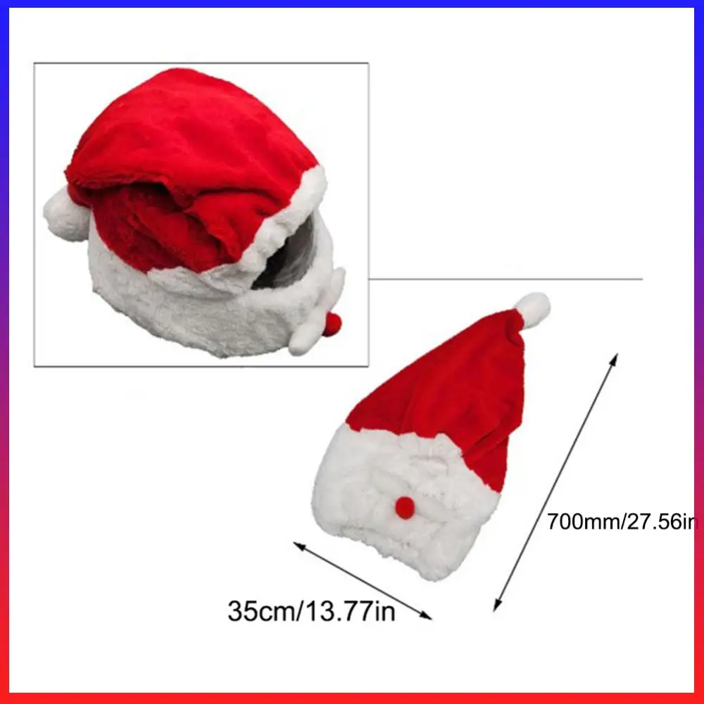 

Новогодний чехол для мотоциклетного шлема: эластичный, плюшевый, забавный чехол Санта-Клауса для уличных вечеринок и Рождества