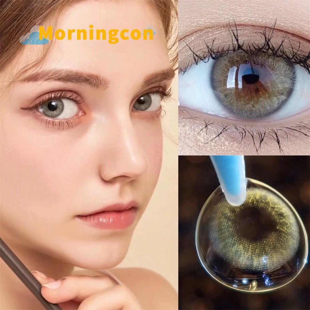 iris gray  Myopia Prescription Soft Colored Contacts Lenses For Eyes Small Beauty Pupil Make Up Natural Yearly