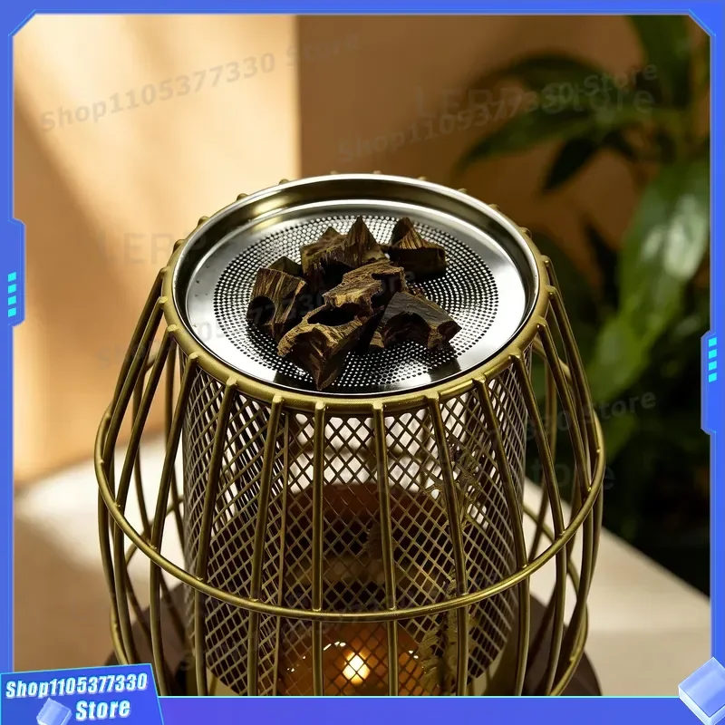 Chinese Style Lantern Candle Holder Incense Burner Set for Agarwood Scraps Indoor Home Decoration Ornament Lamp Vintage