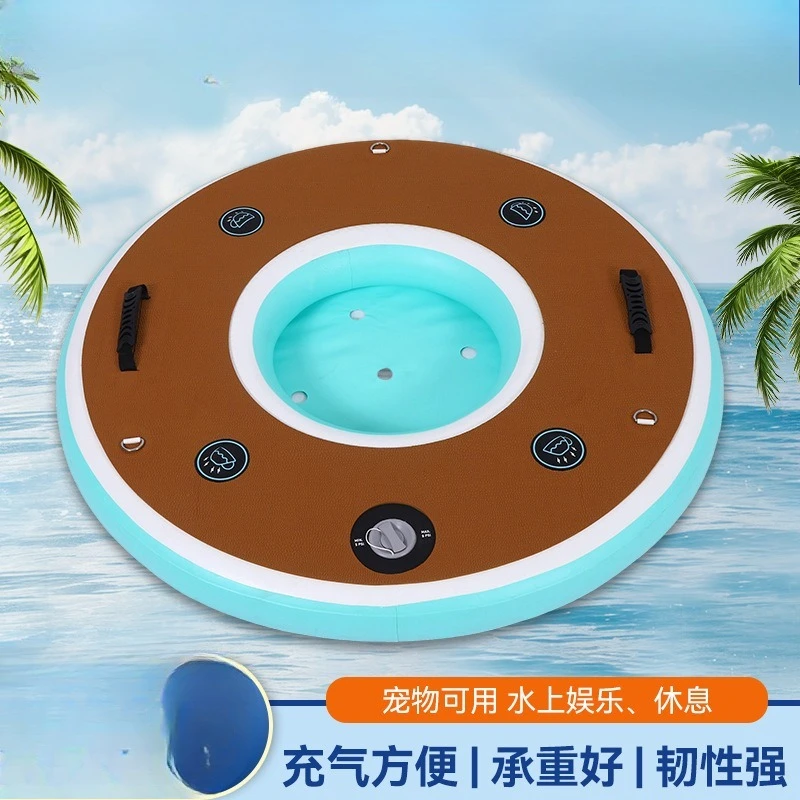 Inflatable floating table water bar, swimming rest drinks and fruits