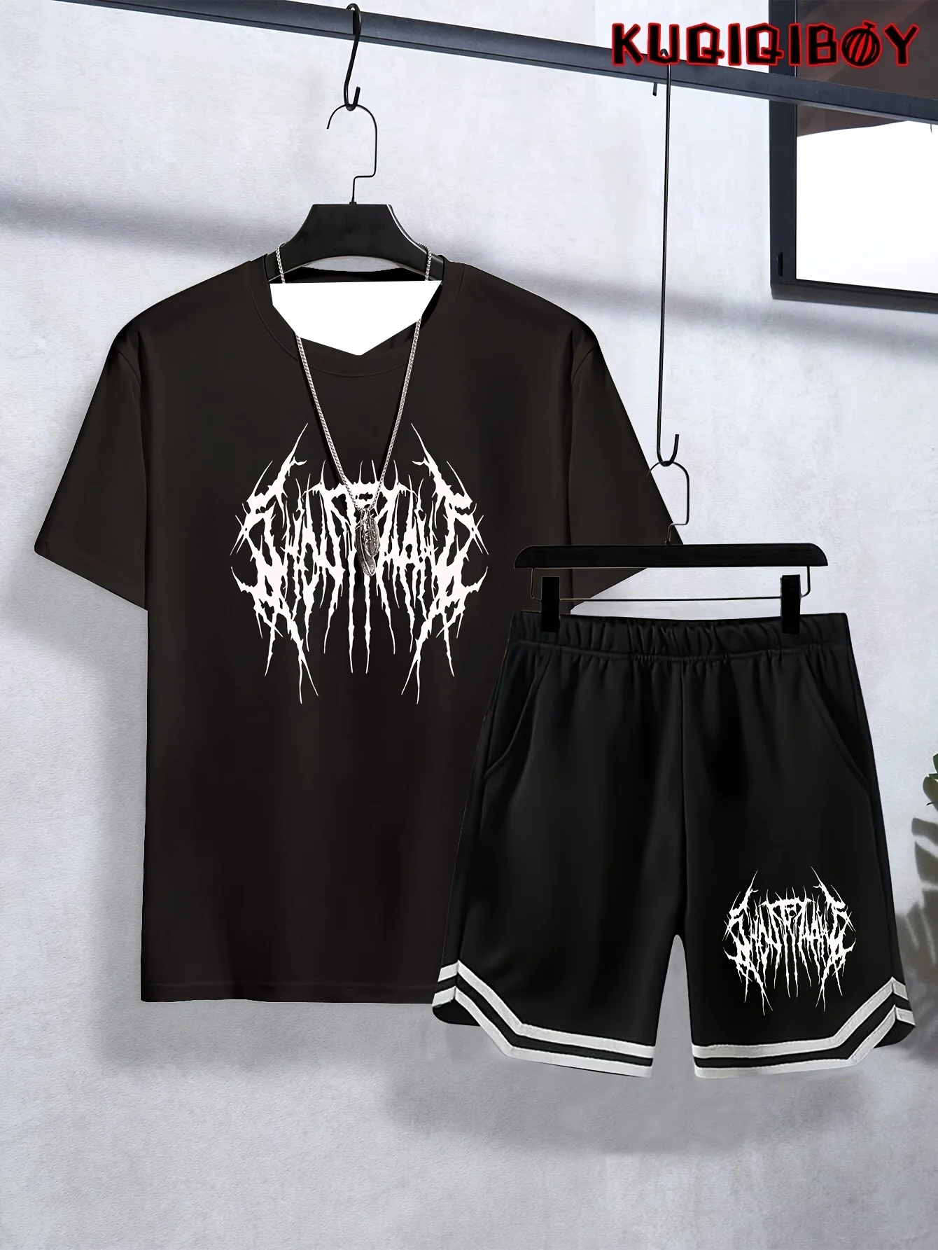 

2026 New Arrival "Ghostride Death Metal" Men's Fashion Versatile T-shirt Set Suitable for Daily Wear and Competition Attire